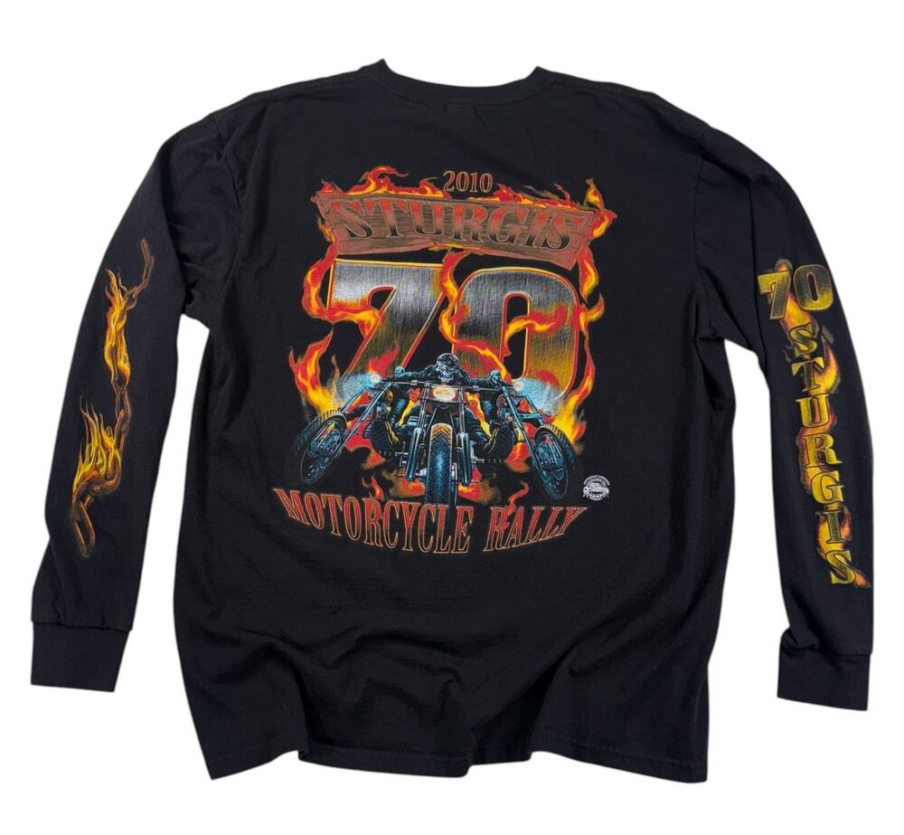 2010 Sturgis Flame Sleeves Men's Large